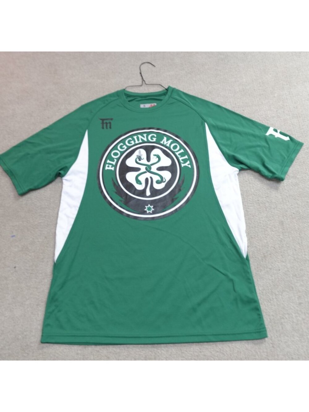 Flogging Molly Shirt Small Green Double Sided Irish Shamrock
